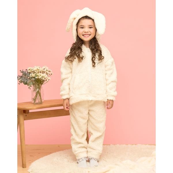 パジャマ うさぎ＆ねこパーカー＆パンツセット キッズ 子供 女の子