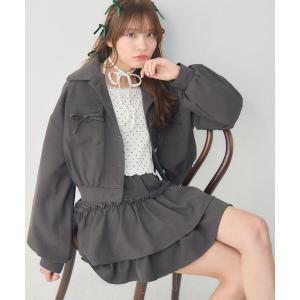 コート アウター 「セットアイテム」リボン中綿BZ＆フリルSKセット レディース