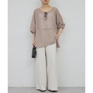 ニット セーター ペーパーヤーンメッシュニット レディース