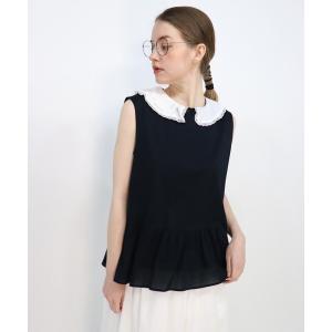 「haupia」 ノースリーブブラウス MEDIUM ネイビー レディース