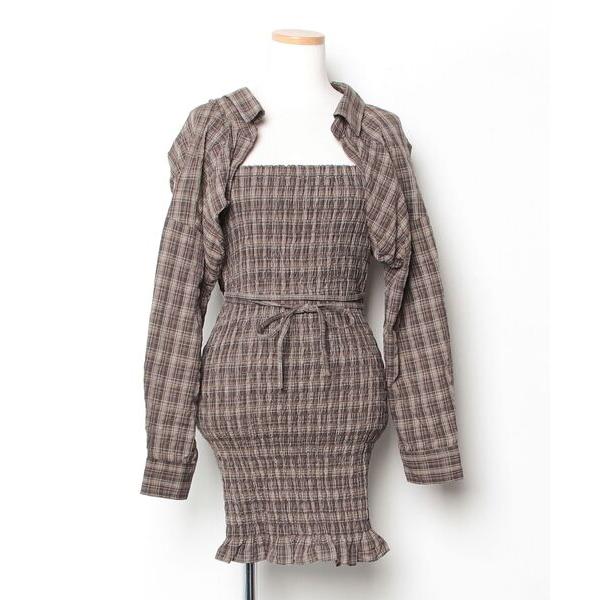 「EATME」 コンビワンピース FREE ブラウン レディース