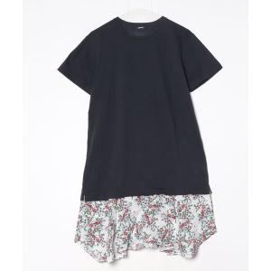 「JIL SANDER NAVY」 花柄半袖ワンピース M ネイビー レディース