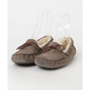 「UGG」 モカシンシューズ 24cm ブラウン レディース