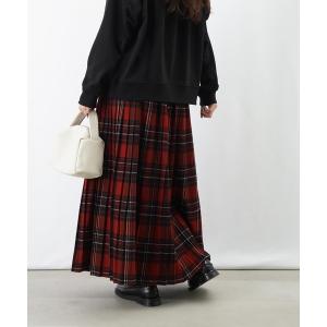 「LUCA/LADY LUCK LUCA」 プリーツスカート FREE レッド レディース