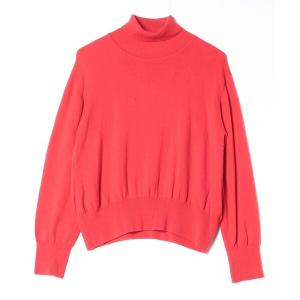 「Christian Dior」 タートルネックニット L レッド レディース