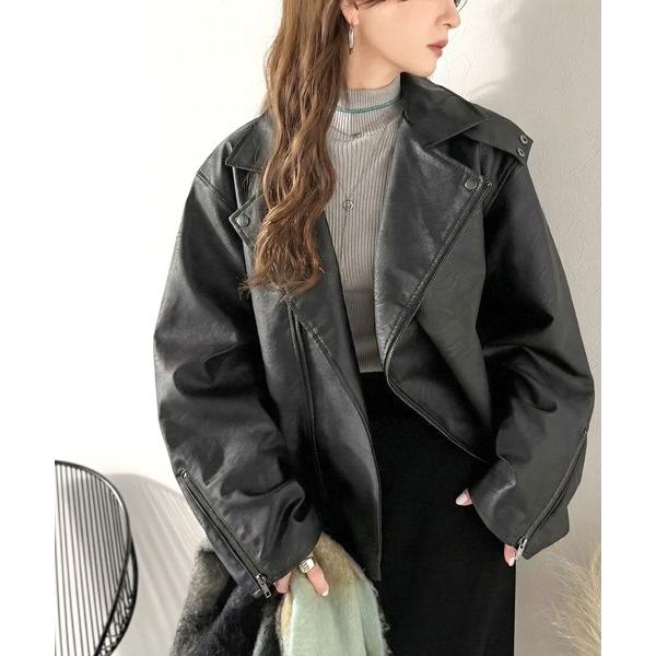 「Java」 レザーブルゾン X-LARGE ブラック レディース