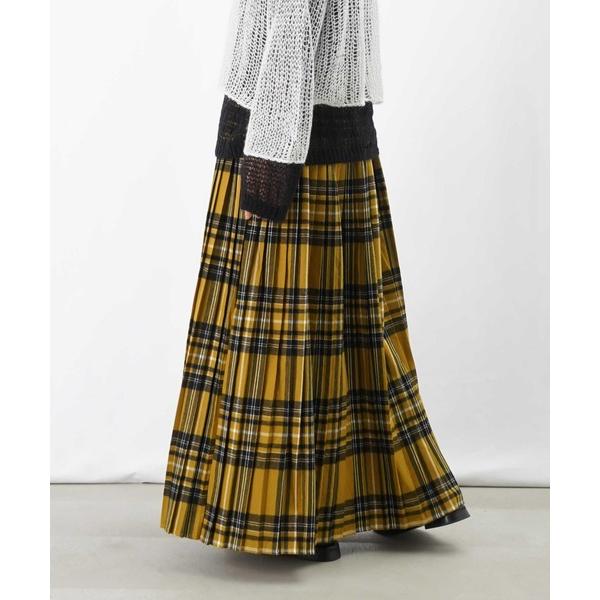 「LUCA/LADY LUCK LUCA」 プリーツスカート FREE イエロー レディース