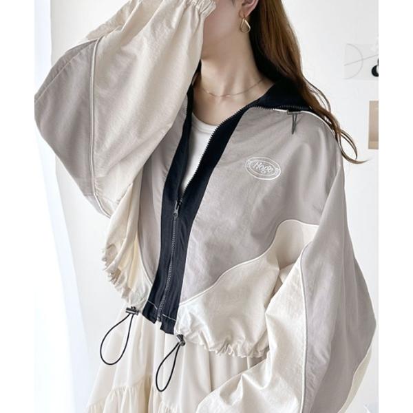 「Java」 ナイロンブルゾン MEDIUM ライトグレー レディース