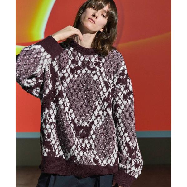 「MAISON SPECIAL」 長袖ニット 1 バーガンディー メンズ