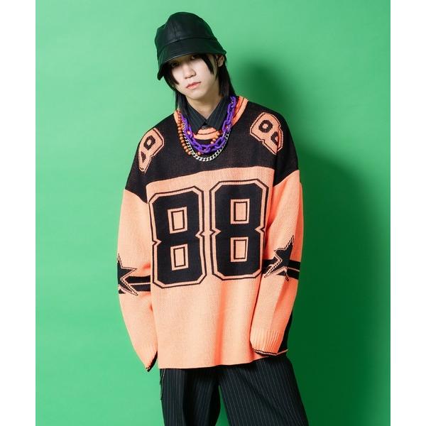 「ankoROCK」 「3.14」長袖ニット ONESIZE オレンジ メンズ