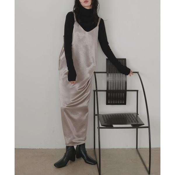 「LIAN」 キャミソールワンピース FREE グレイッシュベージュ レディース