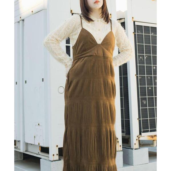 「KBF」 キャミソールワンピース ONE ブラウン レディース