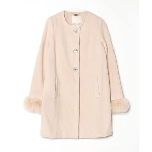 「LAISSE PASSE」 ノーカラーコート 38 ベージュ レディース