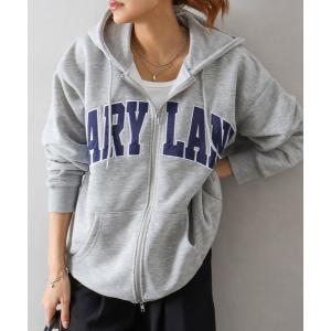 パーカー 貼付ロゴダブルＺＩＰパーカー レディース