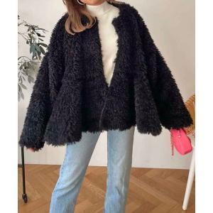 「M y u」 ノーカラージャケット FREE ブラック レディース