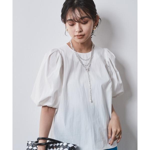「CHIC STYLE」 半袖ブラウス LL オフホワイト レディース