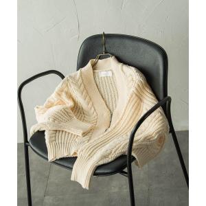 「socolla」 ニットカーディガン M オフホワイト レディース