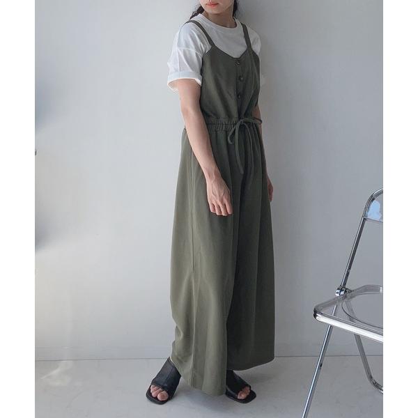 「AS KNOW AS plus」 オーバーオール FREE カーキ レディース