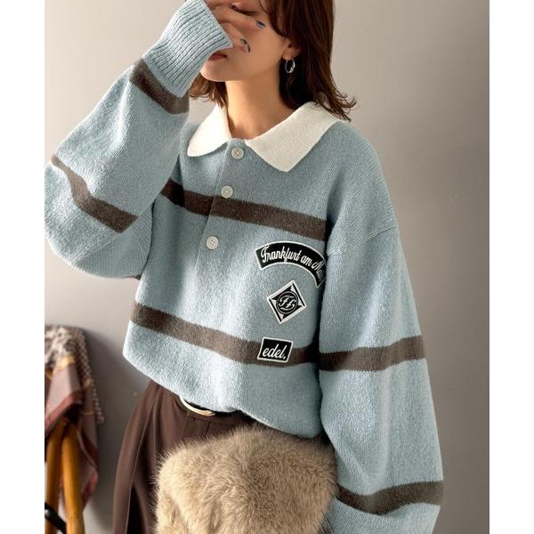 「Java」 長袖ニット X-LARGE ブルー レディース