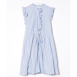「Ted Baker」 フリルノースリーブワンピース 2 ブルー レディース