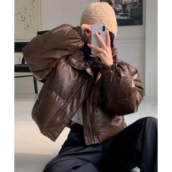 「by muni:r」 レザージャケット FREE ブラウン レディース