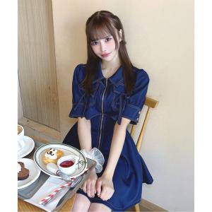 ワンピース レイヤードフロントジップワンピース