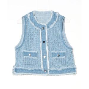 ベスト ジレ Needl punched denim gillet レディース