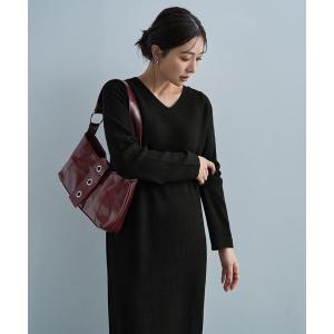 ワンピース しっとりもっちりVネックニットワンピース