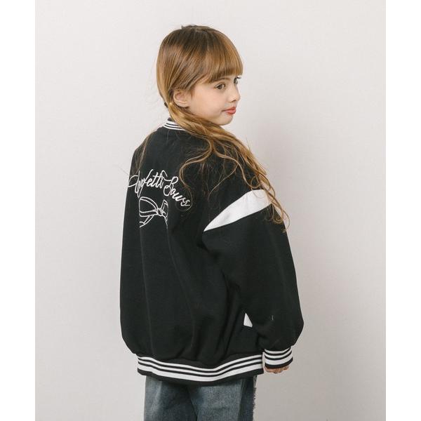 ブルゾン アウター フロントリボンデザインオーバーサイズブルゾン キッズ 子供服 女の子