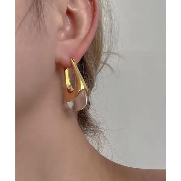 ピアス 「 Port / ポート 」 メタル クリア ドロップ ピアス レディース