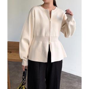 ブルゾン アウター ペプラムジップジャケット レディース