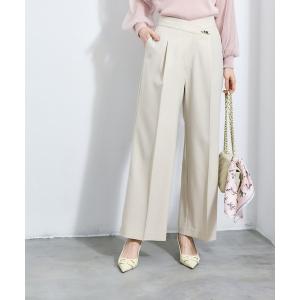 パンツ スライドウエストストレートパンツ レディース