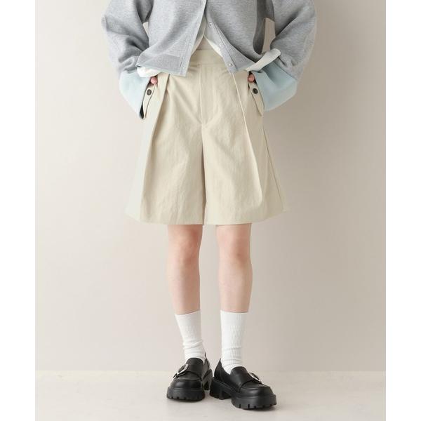 ハーフパンツ スラックス パンツ ツイルタックハーフパンツ レディース