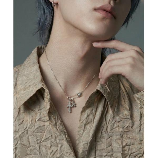 ネックレス 「Cr+ov（クローヴ）」　 セーフティピン×クロス デザインネックレス　cro-nec...