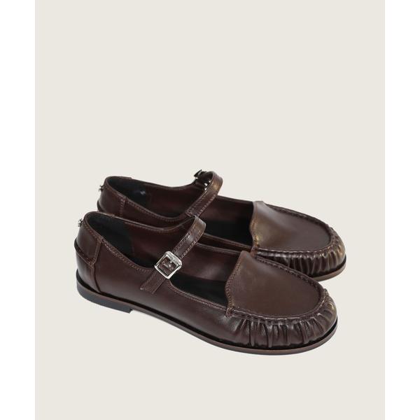 ローファー 「着用動画あり・2色展開」クラシック メリージェーンしわ加工ローファー/2026 SS ...