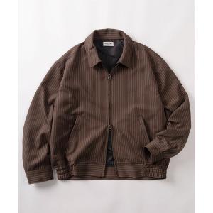 ブルゾン アウター 「72」「PLES」TRストレッチ ダブルジップ ブルゾン スウィングトップ 無地/ストライプ セットアップ可能
