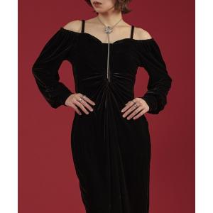 「qumerry.」 長袖ワンピース FREE ブラック レディース