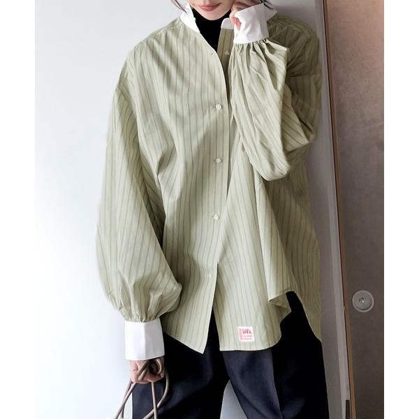 「Java」 長袖ブラウス X-LARGE グリーン系その他 レディース