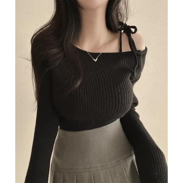 「by muni:r」 長袖ニット FREE ブラック レディース