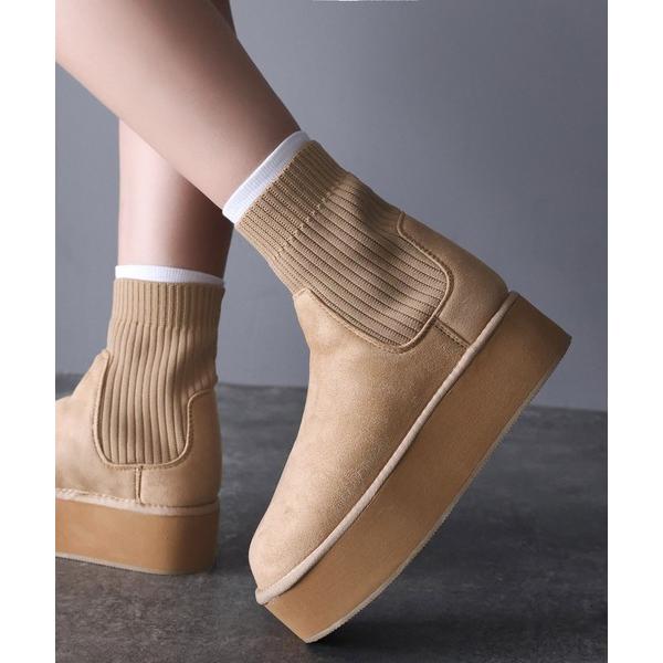 「Java」 ショートブーツ SMALL ライトベージュ レディース