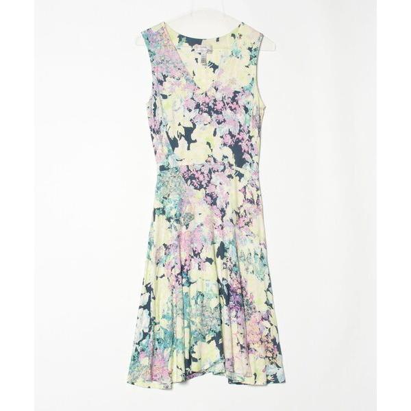 「Erdem」 花柄ノースリーブワンピース 8 グリーン レディース