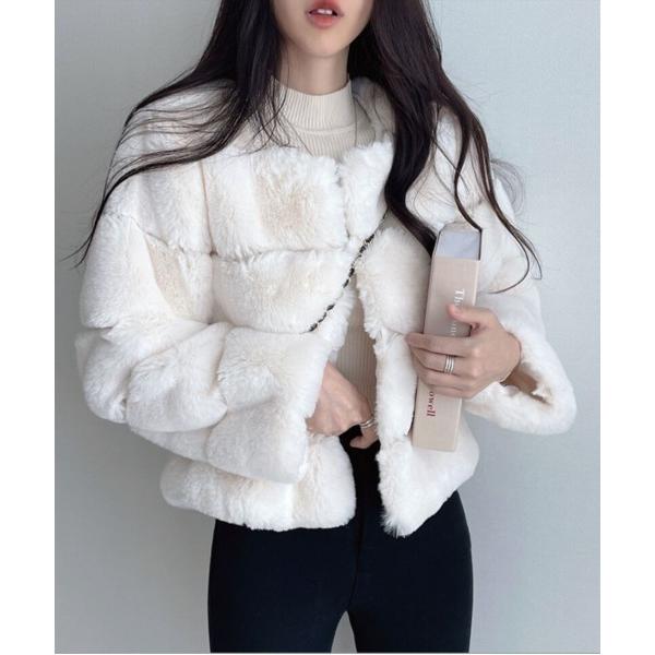 「by muni:r」 ノーカラージャケット FREE アイボリー レディース