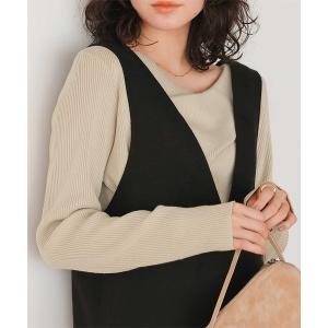 「titivate」 長袖ニット L ライトベージュ レディース