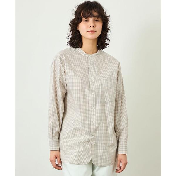 ブラウス シャツ 「GREY LABEL」バンドカラーパターンドシャツ レディース