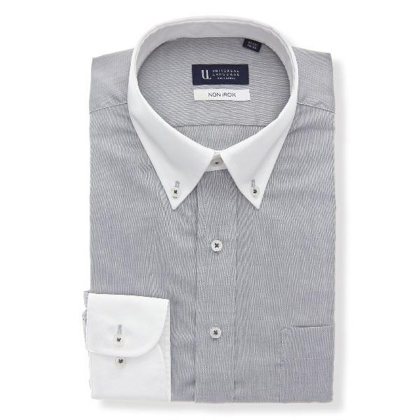 フォーマル シャツ 長袖ワイシャツ ノンアイロン 形態安定 ボタンダウンカラー BASIC ドレスシ...