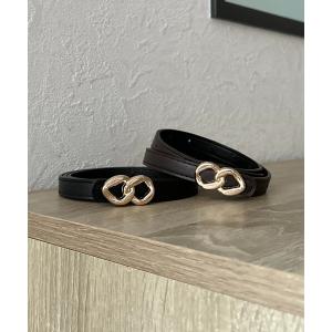 ベルト ミニダブルリングバックルベルト レディース