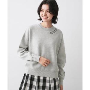 ニット セーター 「ユニセックス/洗える」ロゴ刺繍入りコットンジャカード レディース