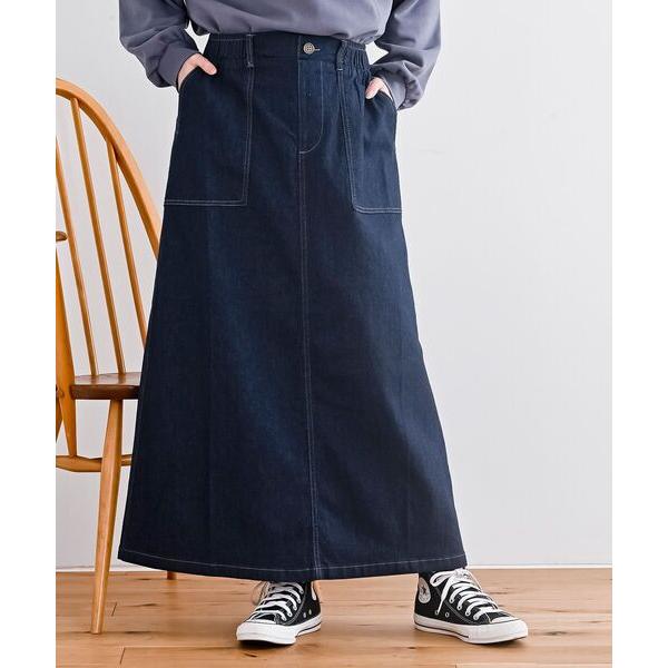 スカート ストレッチデニムベイカースカート