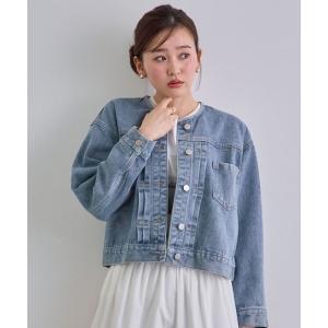 DAY CLOSET デニムジャケット gジャン レディース ノーカラーショート