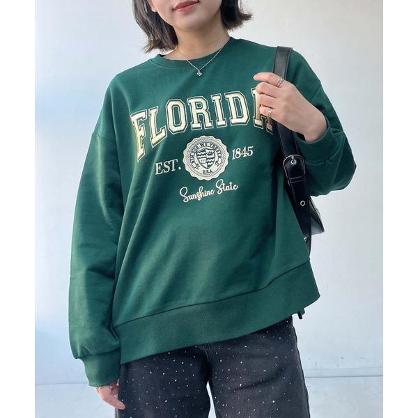 トレーナー スウェット カレッジロゴ刺繍オーバーサイズスウェット「UNISEX ITEM」 レディー...